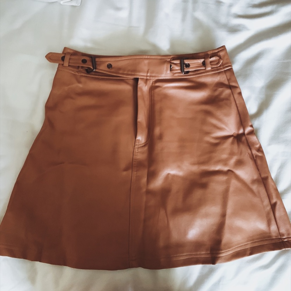 pink leather skirt!